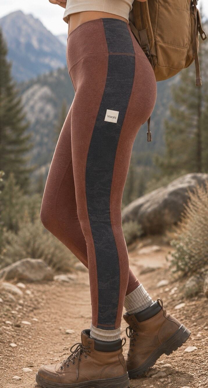 Vuori Women’s Performance Leggings Brown Gray Colorblock High Rise XL Pants